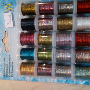 hilos colores metalizados, 20 ud x 25 mts