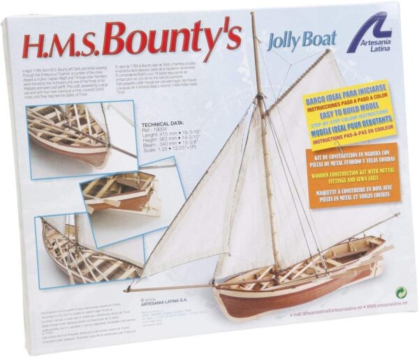 HMS Bounty's, jolly boat- Artesanía latina. Escala 1:25