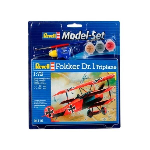 Revell Model Set maqueta de Avión Fokker DR.1 Triplane. Escala 1:72